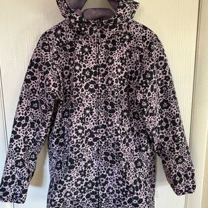 Duluth Trading Co Rain Jacket Purple/Navy Floral Women’s Medium